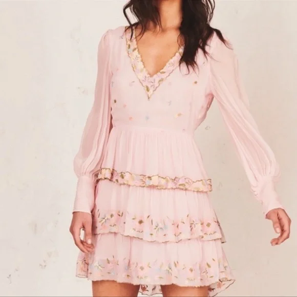 sachin and babi light blue dress LoveShackFancy | Dresses | Loveshackfancy Paris Embroidered Cottagecore  Pink Fairy Mini Dress
